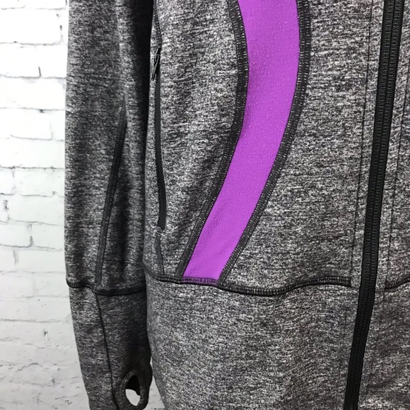 Lululemon Stride Jacket Purple Heathered  Marl GrayFull Zip Hoodie Jacket - Picture 3 of 8